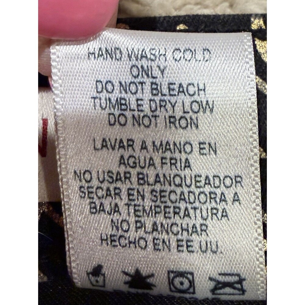 Vibrant Jeans Black & Gold Design Print Cotton Blend Juniors Size 11 - Picture 7 of 7